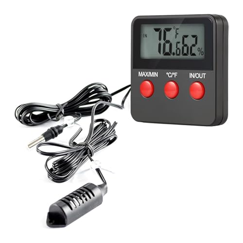GERUI Digital-Thermo-/Hygrometer,Innen Temperatur Luftfeuchtigkeitsmessgerät Tragbares Hydrometer Feuchtigkeit für Terrarien,Reptilien, Haustiere,Wohnzimmer von GERUI