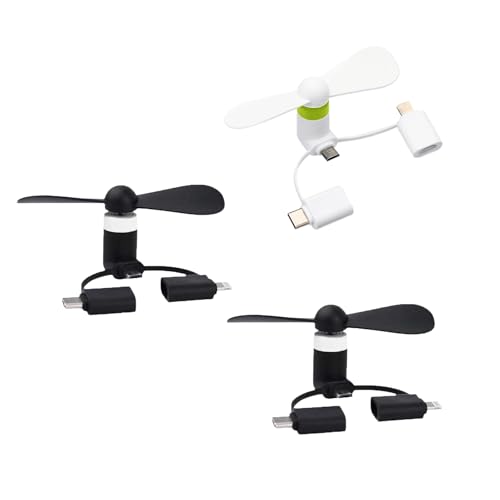 GERUI Mini Phone Fan,3-in-1 Handy-Ventilator, Kompatibel mit Smartphone/Tablet,3 Pcs Tragbarer Kühler Rotierender Ventilator GERUI Mini Phone Fan,3-in-1 Handy-Ventilator, Kompatibel mit Smartphone/Tablet,3 Pcs Tragbarer Kühler Rotierender Ventilator von GERUI