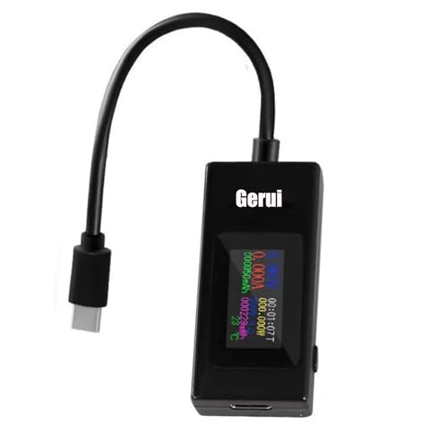 GERUI USB C Spannungsprüfer Meter,4-30V 0-6.5A 195W Typ-C USB-C Spannungsverstärker Power Digital Multimeter Typ C USB,Unterstützt QC2.0, QC3.0, PD und VOOC Schnellladeprotokolle, KWS-066C xing GERUI USB C Spannungsprüfer Meter,4-30V 0-6.5A 195W Typ-C USB-C Spannungsverstärker Power Digital Multimeter Typ C USB,Unterstützt QC2.0, QC3.0, PD und VOOC Schnellladeprotokolle, KWS-066C xing von GERUI