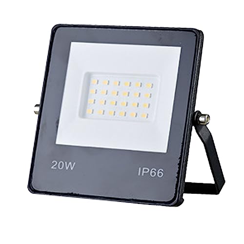 LED Strahler Außen, 6500K Kaltweiß IP65 Wasserfest Außenstrahler，Superhell 1800LM, für Auffahrt, Hinterhof, Garage, Flur, Garten, Halteplatz (20, watts) von GERUI