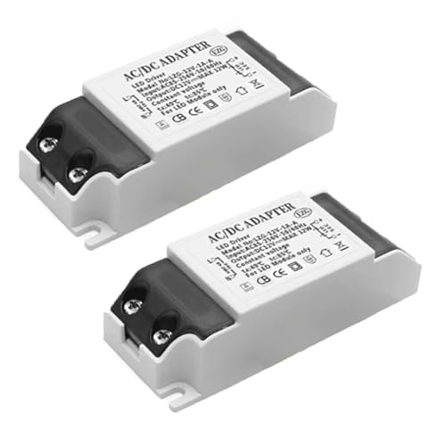 LED Trafo 12V 12W 1A, Ultra Dünn 230V auf 12V, Transformator, Treiber Netzteil für G4 MR16 MR11 LED Strips (2) von GERUI