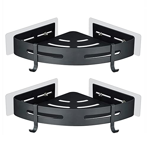 GERUIKE Duschablage Duschkorb Badregal Duschregal Ecke Schwarz ohne Bohren Wandmontage Selbstklebend Aluminium Matt 2 Stück Duschgel Shampoo Halterung Eckablage Eckregal für Dusche Bad Küche GERUIKE Duschablage Duschkorb Badregal Duschregal Ecke Schwarz ohne Bohren Wandmontage Selbstklebend Aluminium Matt 2 Stück Duschgel Shampoo Halterung Eckablage Eckregal für Dusche Bad Küche von GERUIKE
