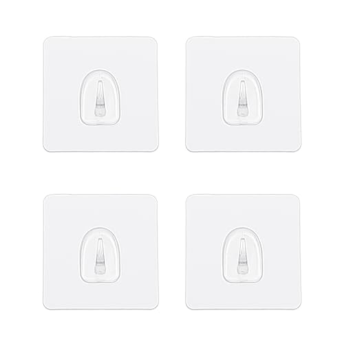 GERUIKE Klebepads Selbstklebender Aufkleber 4 Stück ohne Bohren als Ersatz Klebeband Transparenter Selbstklebend Klebesticks für Wandmontage Duschkorb von GERUIKE