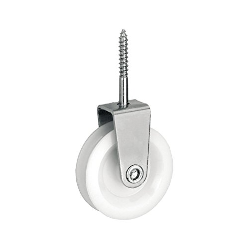 Gesa Seilrolle Polyamid 50mm mit Halterung aus verzinktem Stahl zum Einschrauben - Vogelrolle bis 40kg belastbar, für 8mm Seile, Stahlverzinkt/Polyamid von GESA