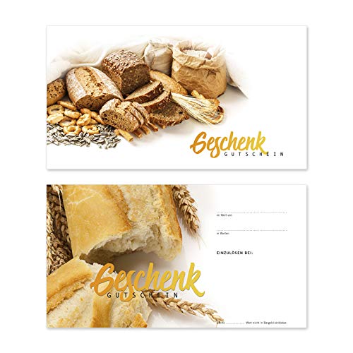 GESCHENKGUTSCHEINcom 100 Stk. Geschenkgutscheine Blanko-Vordrucke für Firmen. Gutscheine für Bäckerei. geschenkgutschein gmbh. S1219 von GESCHENKGUTSCHEINcom by POS-HAUER