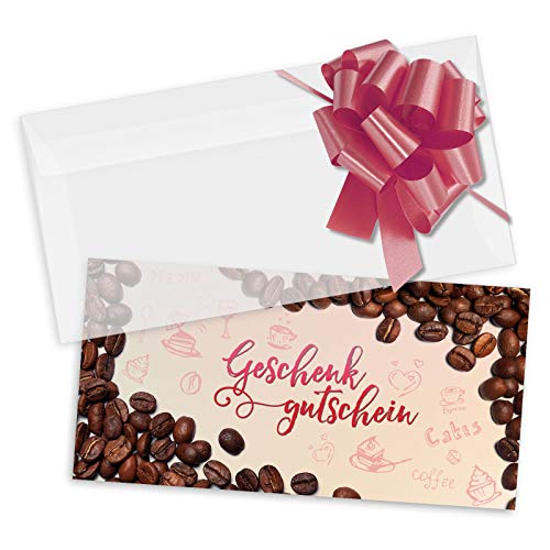 GESCHENKGUTSCHEINcom by POS-HAUER. Gutschein-Set. 100x Gutschein + Kuvert + Schleife. Für Kaffeehaus Cafébar, blanko zum selber Ausfüllen. GESCHENKGUTSCHEINcom by POS-HAUER. Gutschein-Set. 100x Gutschein + Kuvert + Schleife. Für Kaffeehaus Cafébar, blanko zum selber Ausfüllen. von GESCHENKGUTSCHEINcom by POS-HAUER