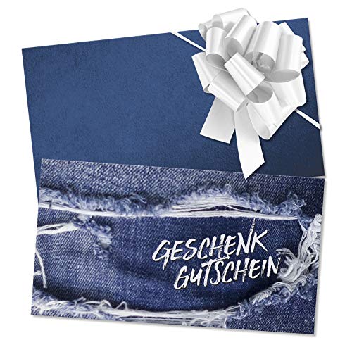 GESCHENKGUTSCHEINcom 25 Stk. Gutscheine mit Kuvert und Schleife. Geschenkgutschein-Vordrucke für Modegeschäft Modeboutique Boutique. FA1267 von GESCHENKGUTSCHEINcom by POS-HAUER