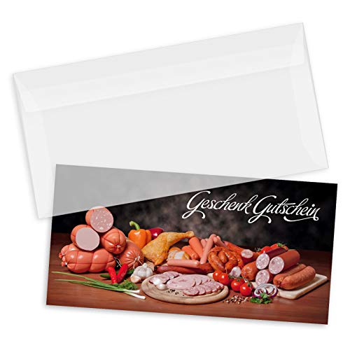 GESCHENKGUTSCHEINcom by POS-HAUER. Gutschein-Set. 25x Gutschein + Kuvert. Für Fleischerei Fleisch- und Wurstwaren, blanko zum selber Ausfüllen. GESCHENKGUTSCHEINcom by POS-HAUER. Gutschein-Set. 25x Gutschein + Kuvert. Für Fleischerei Fleisch- und Wurstwaren, blanko zum selber Ausfüllen. von GESCHENKGUTSCHEINcom by POS-HAUER