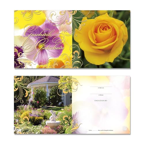 GESCHENKGUTSCHEINcom by POS-HAUER. 25 Gutscheine. Blanko zum Selberausfüllen. Für Gärtnereien Gartengestaltung Gartenpflege. von GESCHENKGUTSCHEINcom by POS-HAUER