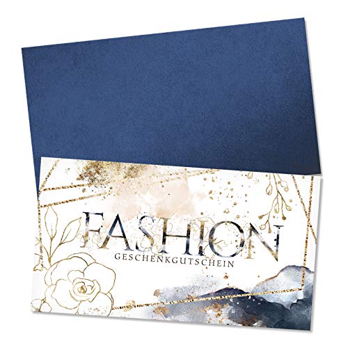 GESCHENKGUTSCHEINcom by POS-HAUER. Gutschein-Set. 50x Gutschein + Kuvert. Für Mode Modegeschäfte Modehandel Schneidereien, blanko zum selber Ausfüllen. von GESCHENKGUTSCHEINcom by POS-HAUER
