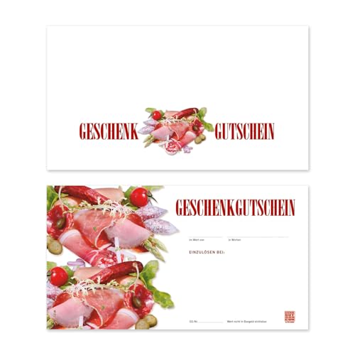 GESCHENKGUTSCHEINcom by POS-HAUER. 10 Gutscheine, blanko zum selber Ausfüllen. Für Metzgerei Fleischhauerei Fleischerei. von GESCHENKGUTSCHEINcom by POS-HAUER