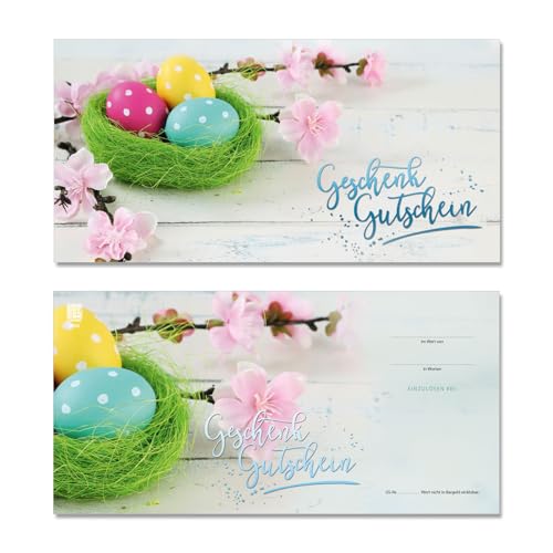 GESCHENKGUTSCHEINcom by POS-HAUER. 10 Gutscheine, blanko zum selber Ausfüllen. Für Ostern Osterfest. von GESCHENKGUTSCHEINcom by POS-HAUER