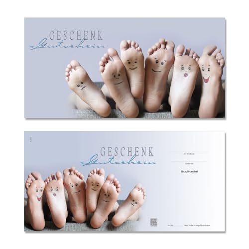 GESCHENKGUTSCHEINcom by POS-HAUER. 100 Gutscheine, blanko zum selbst Ausfüllen. Für Pediküre Podologie Fußpflege. von GESCHENKGUTSCHEINcom by POS-HAUER