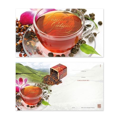 GESCHENKGUTSCHEINcom by POS-HAUER. 25 Gutscheine, blanko zum selbst Ausfüllen. Für Tee Teehaus Teegeschäft Teehandel. von GESCHENKGUTSCHEINcom by POS-HAUER