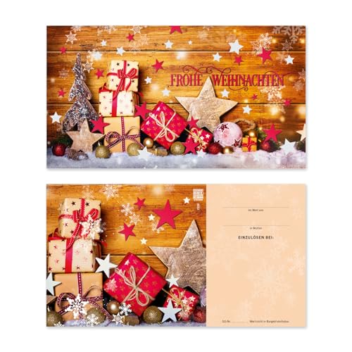 GESCHENKGUTSCHEINcom by POS-HAUER. 50 Gutscheine. Blanko zum Selberausfüllen. Für Weihnachten, für Firmen mit Weinachtsmotiv. von GESCHENKGUTSCHEINcom by POS-HAUER