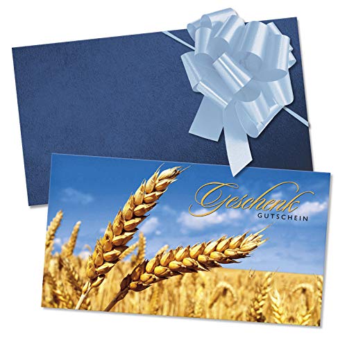 GESCHENKGUTSCHEINcom by POS-HAUER. Gutschein-Set. 100x Gutschein + Kuvert + Schleife. Für Bäckerei Konditorei. Bäckergutschein, blanko zum selber Ausfüllen. von GESCHENKGUTSCHEINcom by POS-HAUER