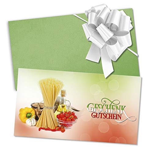 GESCHENKGUTSCHEINcom by POS-HAUER. Gutschein-Set. 50x Gutschein + Kuvert + Schleife. Für Italienisches Restaurant Pizzeria Gastronomie, blanko zum selber Ausfüllen. GESCHENKGUTSCHEINcom by POS-HAUER. Gutschein-Set. 50x Gutschein + Kuvert + Schleife. Für Italienisches Restaurant Pizzeria Gastronomie, blanko zum selber Ausfüllen. von GESCHENKGUTSCHEINcom by POS-HAUER