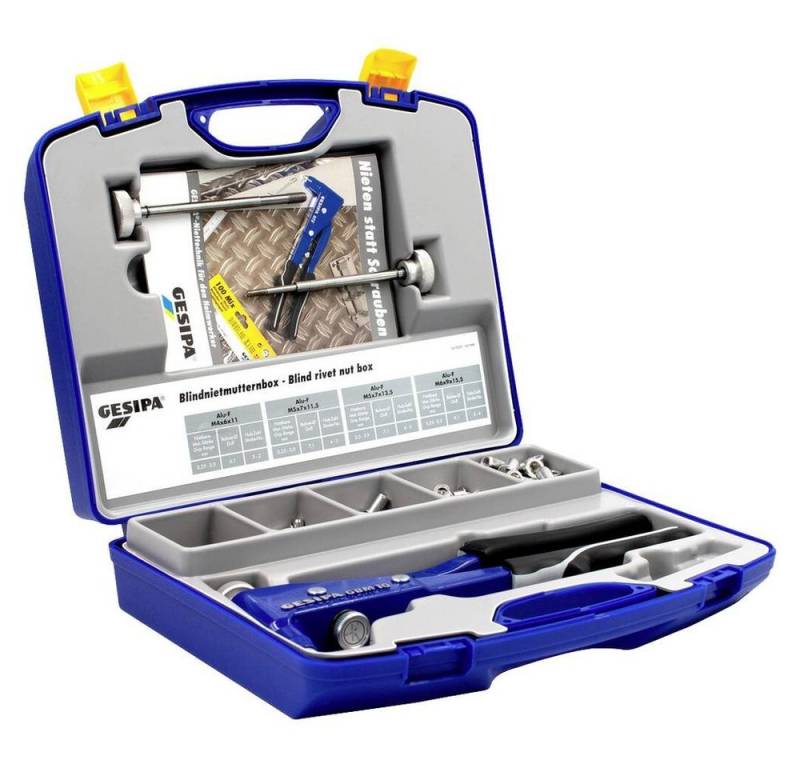 GESIPA Blindnietzange Blindnietmuttern-Box 1435455, Inkl. Kunststoffkoffer von GESIPA