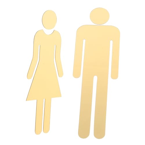 GETAJGHSD 1 Paar Acryl Toilettenschilder für Männer Frauen Selbstklebend Goldfarben Geschlechtskennzeichnung für Büro Restaurant Hotel Einfach Anzubringen Langlebig von GETAJGHSD