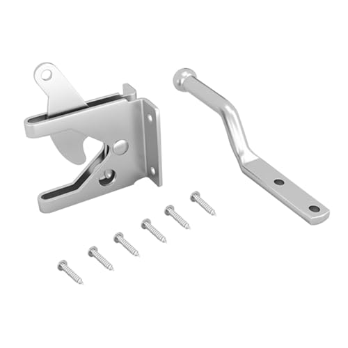 GETAJGHSD 1 Satz Automatischer Schwerkraft Hebel Torverschluss für Holz Zaun Verzinkter Metallbolzenriegel mit Selbstschließendem Mechanismus für Garten Schuppen und Sichtschutzzaun von GETAJGHSD