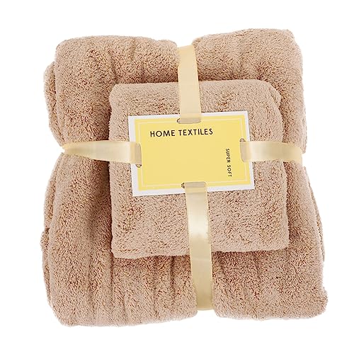 GETAJGHSD 1 Satz Schnelltrocknendes Duschtuch Set aus Korallenvlies Teiliges Badetuch Set Khaki Saugfähig und Hautfreundlich für Zuhause und Unterwegs von GETAJGHSD