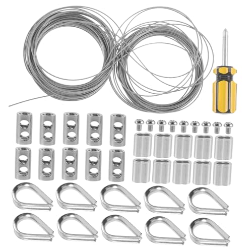 GETAJGHSD 1 Satz Stahlseil Set mit Kauschen Seilaufhängung für Garten Balkon und Innenräume Einfache Installation Dekorativ und Praktisch für Vielseitige Anwendungen GETAJGHSD 1 Satz Stahlseil Set mit Kauschen Seilaufhängung für Garten Balkon und Innenräume Einfache Installation Dekorativ und Praktisch für Vielseitige Anwendungen von GETAJGHSD