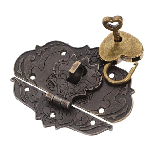 GETAJGHSD 1 Set Hasp Vorhängeschloss Dekorative Verschlüsse Für Holzkisten Antik Koffer Verschluss Dekorative Verschlüsse Für Kisten Holzkisten Verschluss Antik Koffer Schnalle von GETAJGHSD