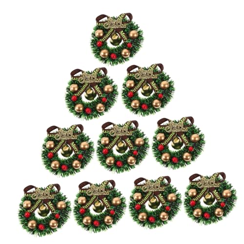 GETAJGHSD 10 Stück Mini Weihnachtskranz Teilig Dekorative Miniaturkränze mit Schleifen und Glocken für Weihnachtsdekoration DIY und Szenen Langlebig und Vielseitig Einsetzbar GETAJGHSD 10 Stück Mini Weihnachtskranz Teilig Dekorative Miniaturkränze mit Schleifen und Glocken für Weihnachtsdekoration DIY und Szenen Langlebig und Vielseitig Einsetzbar von GETAJGHSD