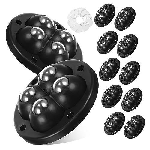 GETAJGHSD 12Stücke Mini Selbstklebende Lenkrollen Drehung für Möbel und Mülleimer Robuste Kugelrollen Leise und Einfach zu Montieren von GETAJGHSD
