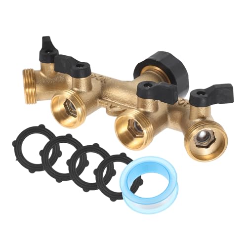 GETAJGHSD 1Satz Gartenschlauchadapter Messing Splitter für Gartenbewässerung Korrosionsbeständig und Temperaturbeständig für Gleichzeitige Nutzung an Mehreren von GETAJGHSD