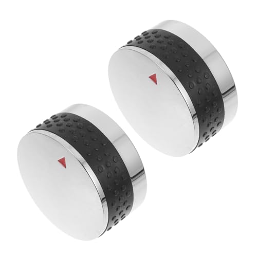 GETAJGHSD 2 Stück Grillsteuerknöpfe für Bbq Gasgrills Glatte Oberfläche mit Klarer Anzeige Einfache Installation Kompatibel für Gasherde und Grillbrenner Silberfarben Steuerwelle von GETAJGHSD