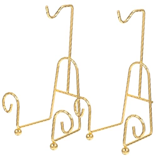 GETAJGHSD 2 Stück Teiliges Metall display ständer für Tassen und Teller Goldfarbener Stabiler Becher Tellerhalter im Europäischen Stil zur Präsentation und Aufbewahrung von Kaffeetassen und von GETAJGHSD