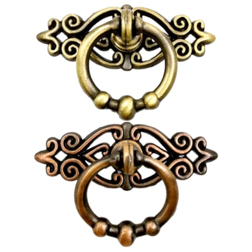 GETAJGHSD 2 Stück Zinklegierung Vintage Schrankgriff Grün Rot Bronze Europäischer Stil Robustes Möbelgriff accessoire für Kommode Schublade Kleiderschrank Vielseitig Einsetzbar von GETAJGHSD