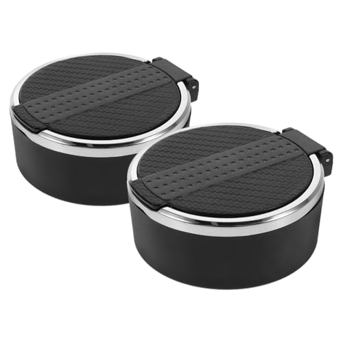 GETAJGHSD 2 Stück rauchfreier Auto-Aschenbecher: Winddichter Aschenbecher mit Deckel, tragbarer Auto-Zigaretten-Aschenbecher, Zubehör für unterwegs, Mini-Mülleimer von GETAJGHSD