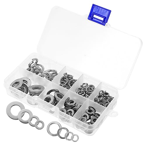 GETAJGHSD 200 Stück Unterlegscheiben Set Flach und Federscheiben für Lockerung Praktisch und Langlebig Transparenter Aufbewahrungsbox GETAJGHSD 200 Stück Unterlegscheiben Set Flach und Federscheiben für Lockerung Praktisch und Langlebig Transparenter Aufbewahrungsbox von GETAJGHSD