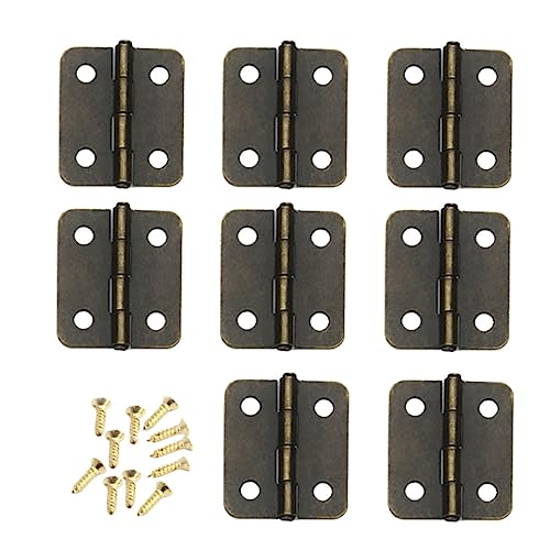 GETAJGHSD 250 Stück Mini Metall Scharniere mit Schrauben Punkte Rundkopf Antik für Schmuckkästchen Truhen DIY Projekte Langlebig und von GETAJGHSD