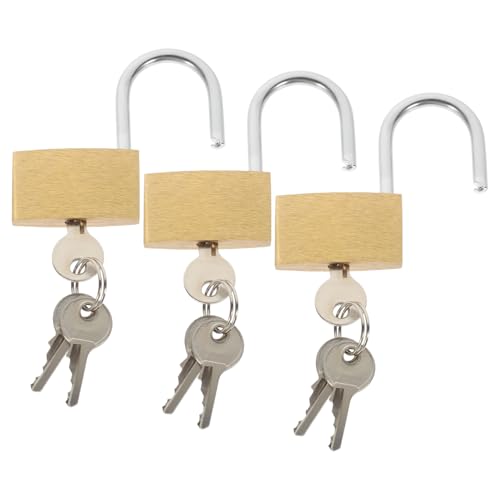 GETAJGHSD 3 Stück Teiliges Schlüsselvorhängeschloss Set Messing Robuste Sicherheitslösungen für Garagen Zäune und Fenster und Langlebig Einfacher Zugang mit Schlüssel für und Außenbereiche GETAJGHSD 3 Stück Teiliges Schlüsselvorhängeschloss Set Messing Robuste Sicherheitslösungen für Garagen Zäune und Fenster und Langlebig Einfacher Zugang mit Schlüssel für und Außenbereiche von GETAJGHSD