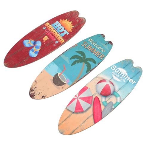 GETAJGHSD 3stücke Surfbrett Wanddekoration Teiliges Holzschild Mit Sommer-themenmustern Für Strandhaus Bar Und Garten Retro Surfboard Deko Für Outdoor Und Innenräume GETAJGHSD 3stücke Surfbrett Wanddekoration Teiliges Holzschild Mit Sommer-themenmustern Für Strandhaus Bar Und Garten Retro Surfboard Deko Für Outdoor Und Innenräume von GETAJGHSD