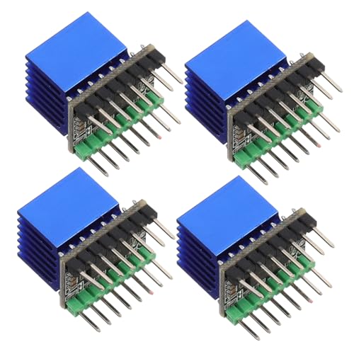 GETAJGHSD 4 Sätze Stepper Motor Driver Module mit Kühlkörper Ultra Silent Schrittmotortreiber mit Mikrosteppenauflösung Dynamische Stromreduzierung Kompatibel für Drucker Zubehör von GETAJGHSD