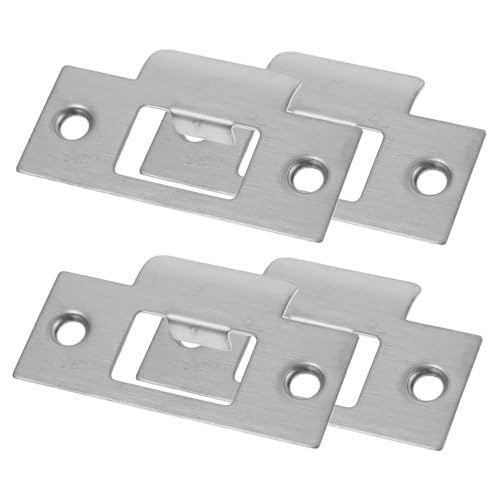 GETAJGHSD 4 Stück Edelstahl Türschließblech Riegelverstärkungsschiene für Türsicherung und Deadbolt Installation Rostfrei Einfache Montage Kompatibel mit Meisten Haustüren von GETAJGHSD
