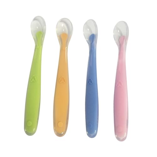 GETAJGHSD 4 Stück Silikonlöffel für Sicheres Füttern Ergonomisch Gestaltet für Selbstständiges Essen für Zahnungsphasen Farben Zufällig Frei Zufällige Farbe Zufällige Farbe GETAJGHSD 4 Stück Silikonlöffel für Sicheres Füttern Ergonomisch Gestaltet für Selbstständiges Essen für Zahnungsphasen Farben Zufällig Frei Zufällige Farbe Zufällige Farbe von GETAJGHSD