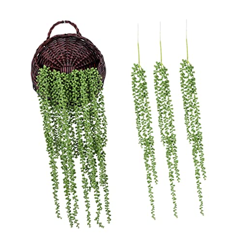 GETAJGHSD 4stücke Künstliche Hängende Sukkulenten Pflanzen Simulierte Rowleyanus Vines Für Kreative Wanddekoration Für Zuhause Büro Und Garten von GETAJGHSD