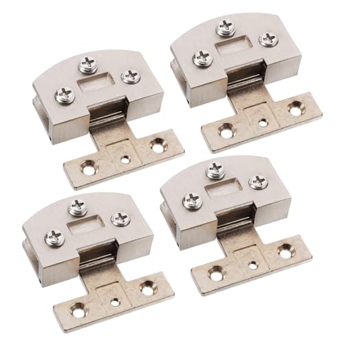 GETAJGHSD 4 Stück Teiliges Edelstahl Duschglasscharnier ohne Bohren Robustes Glas Türscharnier mit Sicherem Halt Platzsparend für Rahmenlose Badezimmer Duschtüren Einfache Montage von GETAJGHSD