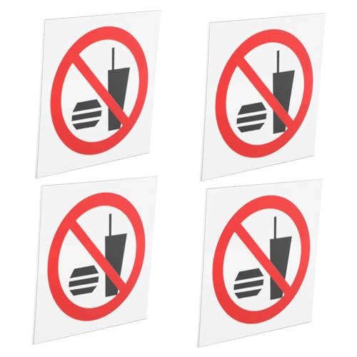 GETAJGHSD 4stücke Schild Essen Und Trinken Verboten Für Gewerbe Und Einzelhandel Aufkleber Für Innen Und Außenbereich Warnhinweis Für Büro Geschäft Und Bar von GETAJGHSD