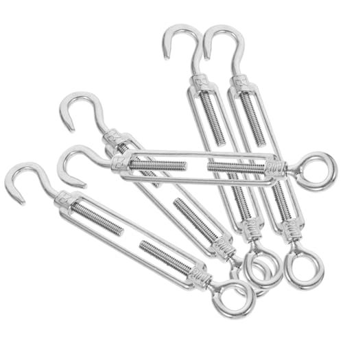 GETAJGHSD 5 Stück Teiliges Edelstahl Drahtseil Spanner mit Ring Silber Präzise Gegossen Rostfrei für Drahtseil Spannung und Elastizitätsregulierung von GETAJGHSD