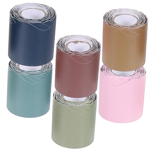 GETAJGHSD 6 Rollen Bordüren für Pinnwände Gewellte Farbenfrohe Boho Bordüren aus Stabilem Material für Klassenzimmer und Wände Langlebig und Leicht Anpassbar Zufällige Farbe von GETAJGHSD