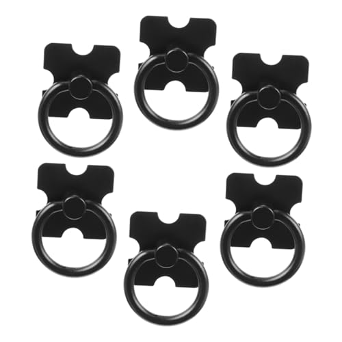 GETAJGHSD 6 Stück Schwarze Ring Schrankknöpfe Kreative Möbelgriffe für Kleiderschränke und Küchenschränke mit Schrauben Schwarz von GETAJGHSD