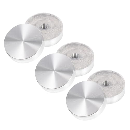 GETAJGHSD 6 Stück Teiliges Aluminium Kreis Scheiben Adapter für Glasplatten Rostfrei Stabile Aluminiumlegierung Rund Geeignet für Teetische Möbel und Vitrinen von GETAJGHSD