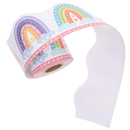 GETAJGHSD Bunte Boho Pinnwand Bordüren Regenbogen Trim für Klassenzimmerdekoration Selbstklebende Dekorationspapiere für Schulanfang und Lernumgebungen von GETAJGHSD