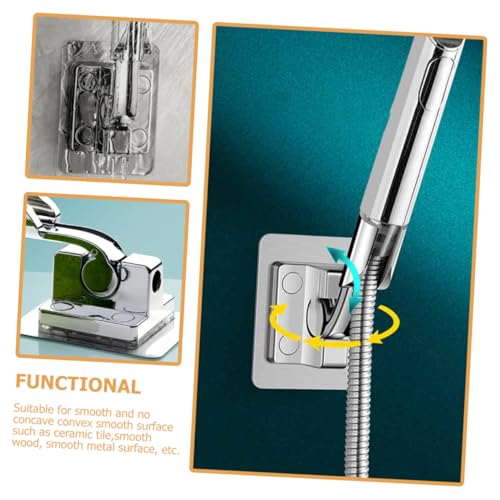 GETAJGHSD Duschkopfhalterung ohne Bohren Verstellbare Duschbrause Wandhalterung mit Stabilem Sockel Einsetzbar für Badezimmer Einfache Montage Rostfreies Material Silberfarbene Fixierbasis von GETAJGHSD